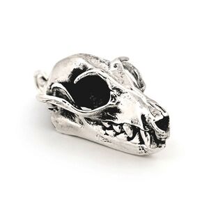 Fire & Bone Sterling Silver Greater Flying Fox Bat Skull Pendant Necklace